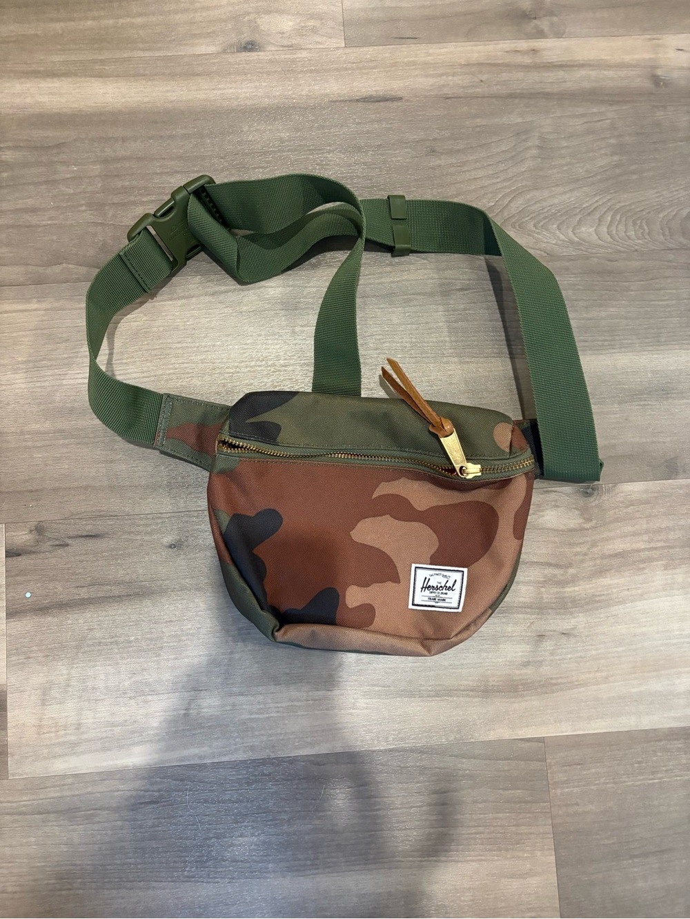 Herschel Supply Co. Woodland Camo Belt Bag in Olive and Brown